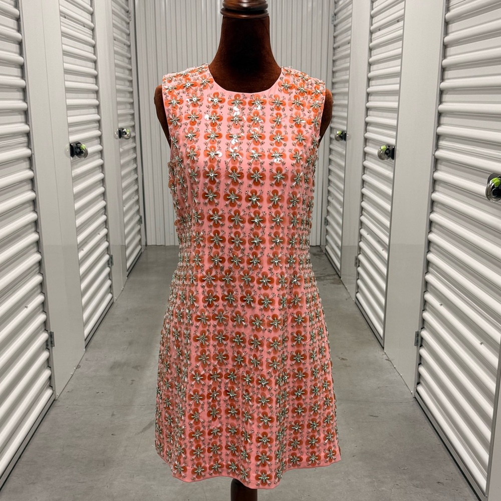 Tanya Taylor Pink Floral Mini Dress